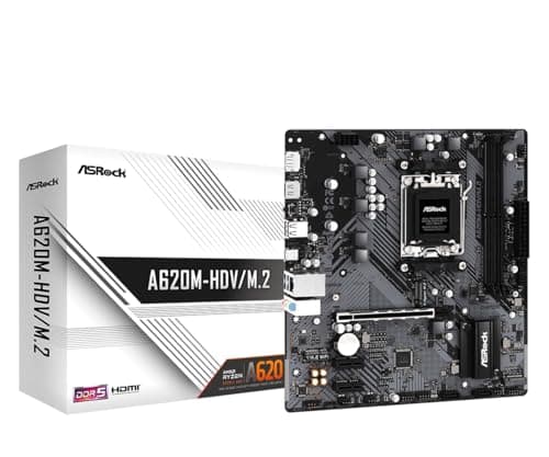 ASROCK A620M-HDV/M.2 Supports AMD Socket AM5 Ryzen 7000 Series Processors
