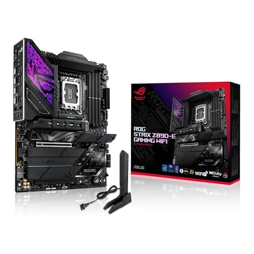 ASUS ROG Strix Z890-E Gaming WiFi - Intel Z890, LGA1851, DDR5 8800, DP, HDMI, 2xUSB4, 7xM.2, USB3.2, WiFi 7+BT, Aura RGB, 5Gb LAN, ATX, 18+1+2+2 Power, TB4, NitroPath DRAM, NPU Boost Motherboard