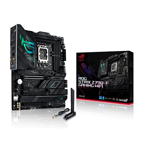 ASUS ROG Strix Z790-F Gaming WiFi 6E LGA 1700(Intel 14th&13th &12th Gen) ATX Gaming Motherboard(16 + 1 Power Stages,DDR5,Four M.2 Slots, PCIe 5.0,WiFi 6E,USB 3.2 Gen 2x2 Type-C with PD 3.0 up to 30W)
