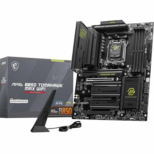 MSI MAG B850 Tomahawk MAX WiFi Motherboard, ATX - Supports AMD Ryzen 9000/8000 / 7000 Processors, AM5-80A SPS VRM, DDR5 Memory Boost 8400+ MT/s (OC), PCIe 5.0 x16, M.2 Gen5, Wi-Fi 7, 5G LAN (Renewed)