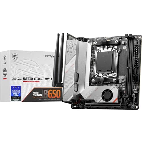 MSI MPG B650I EDGE WIFI AMD AM5 M-ITX Motherboard, 2x DDR5 ~64GB, 1x PCI-E x16, 2x M.2, 4x SATA, 2x USB2.0, 5x USB 3.2, 1x USB-C